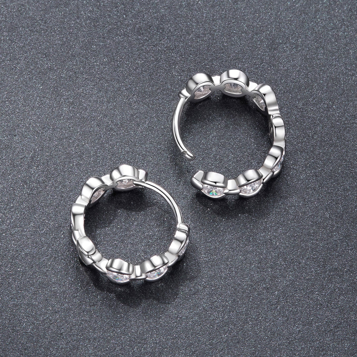 925 Sterling Silver 0.25 Carat Moissanite Hoop Earrings for Women