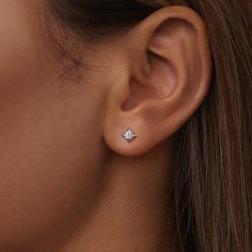 925 Sterling Silver 0.1 Carat Moissanite Earrings for Women