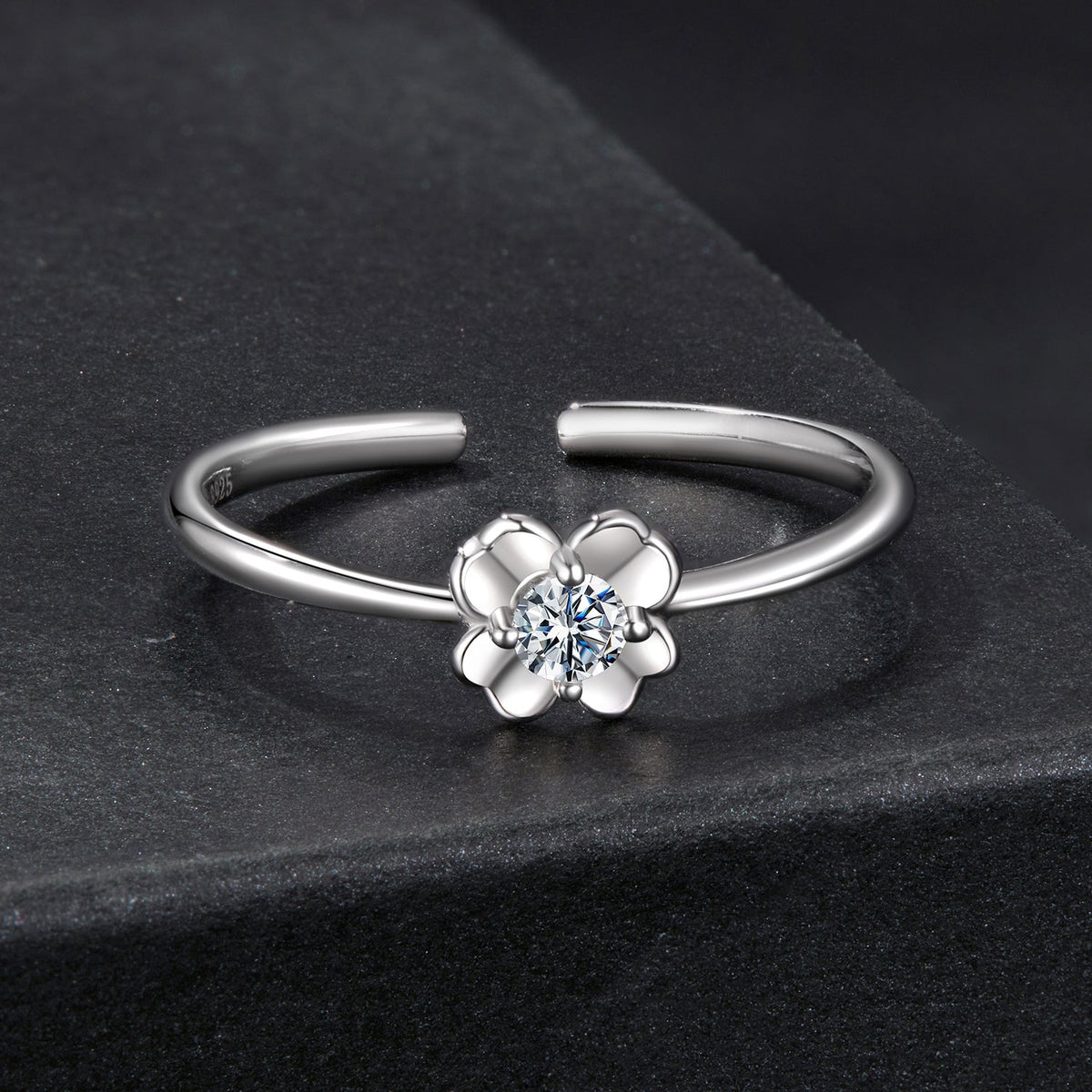 925 Sterling Silver Moissanite Ring Size E for Women