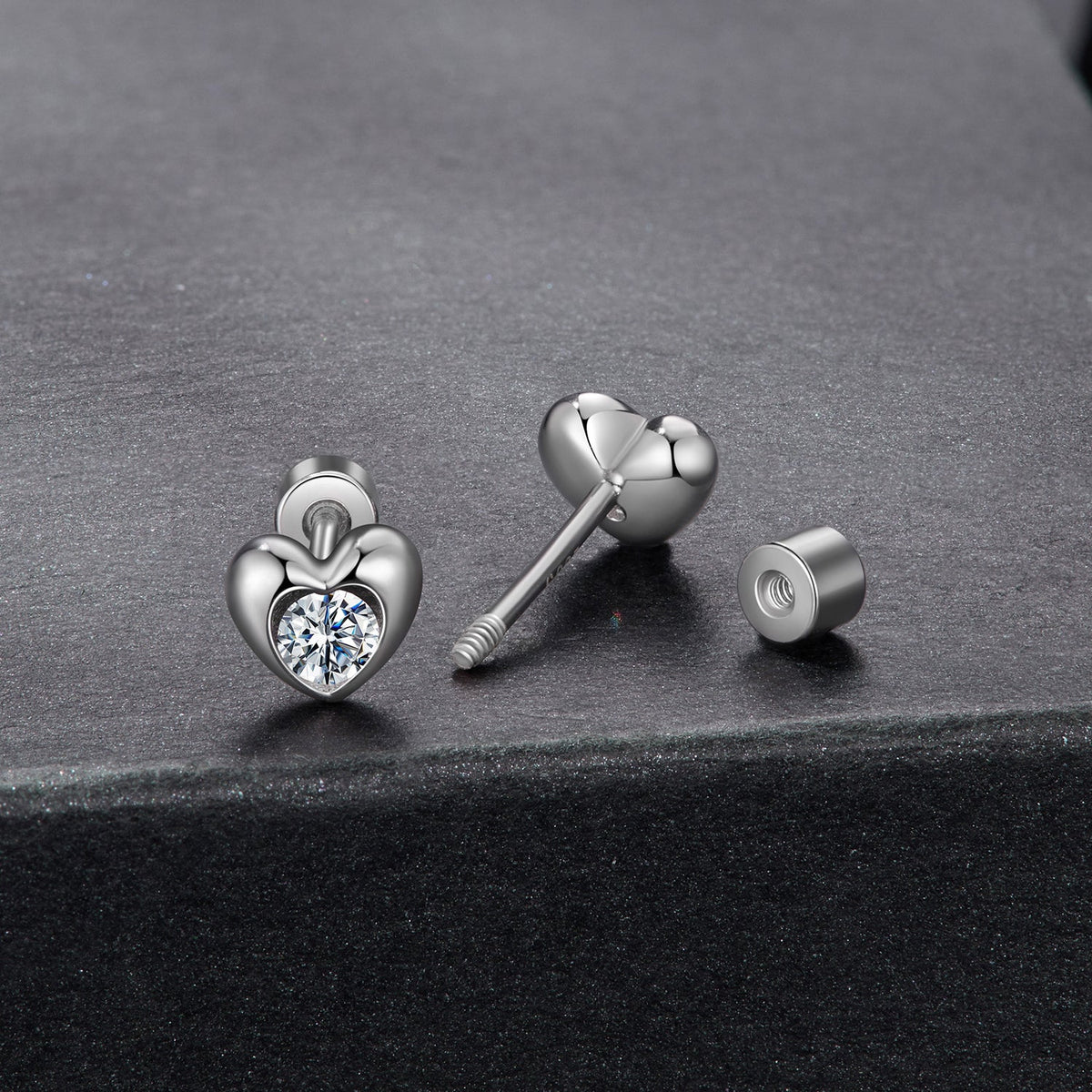 925 Sterling Silver Moissanite Earrings 0.5cm for Women