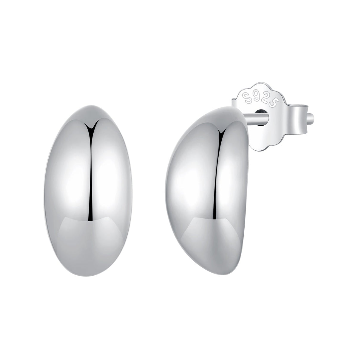 925 Sterling Silver Earrings, Size 10*5mm - Oxidized Silver for Women