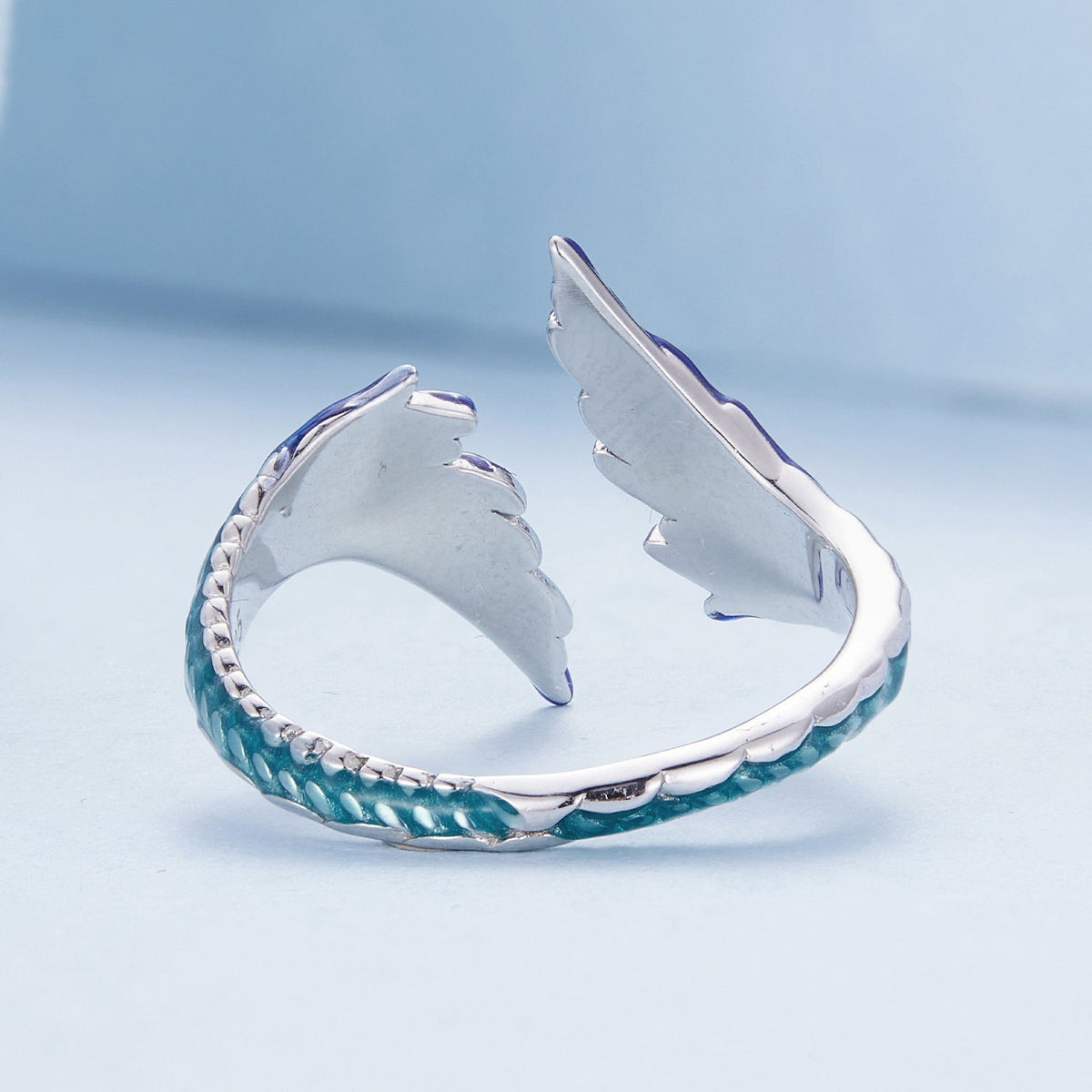 925 Sterling Silver Enamel Ring Size 9.0 for Women