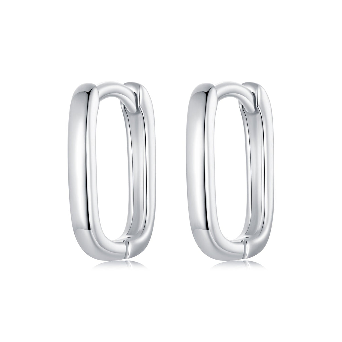 925 Sterling Silver Earrings 10*2mm with White Gold Plating for Women