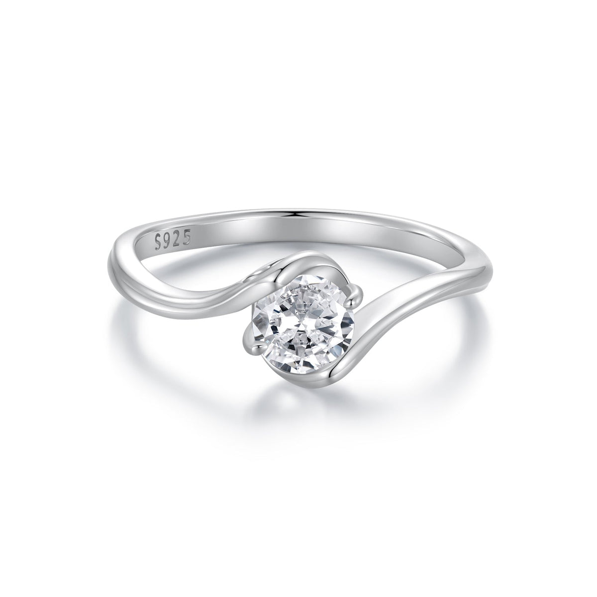 925 Sterling Silver 5mm Moissanite Ring for Women