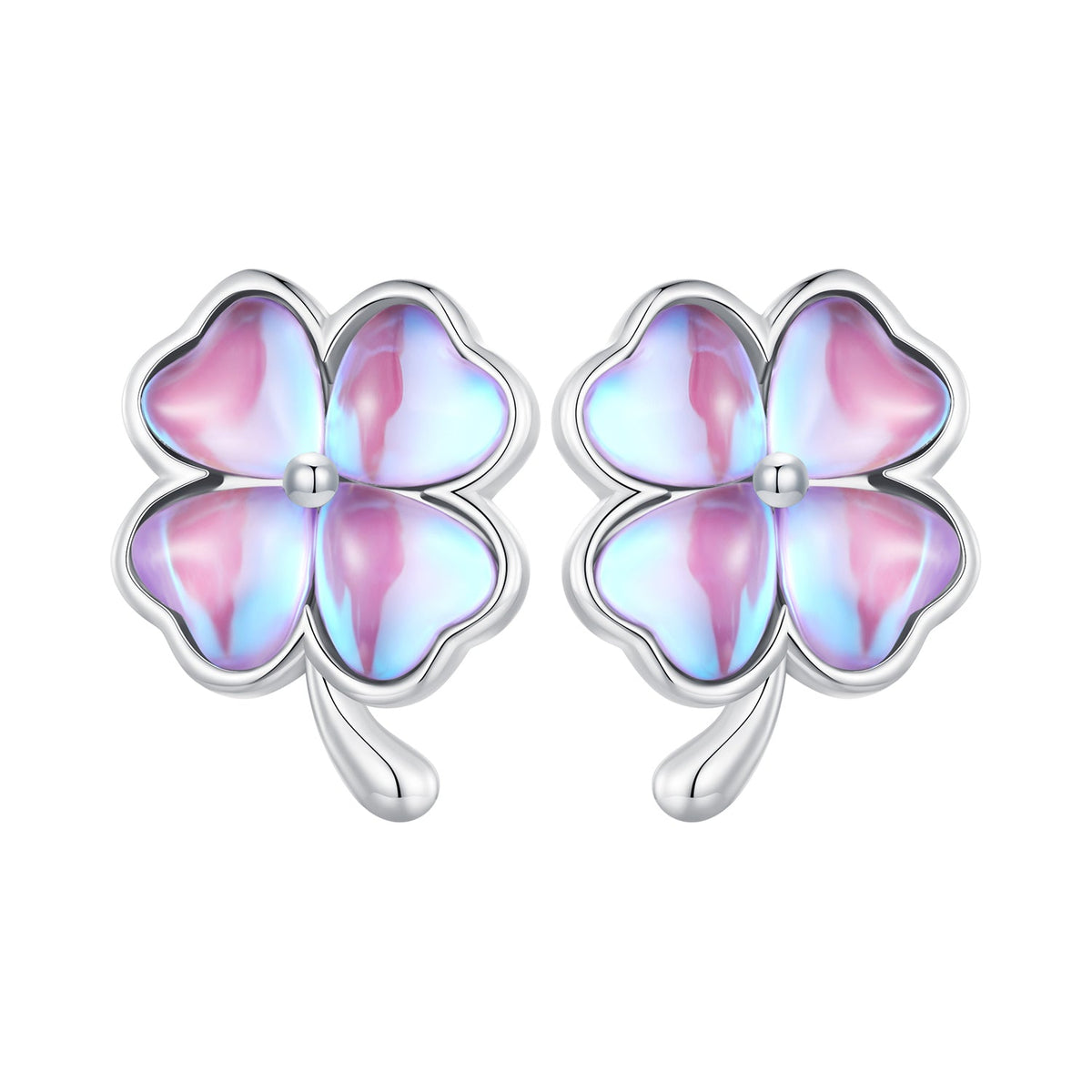 925 Sterling Silver Transparent Glass Earrings for Women