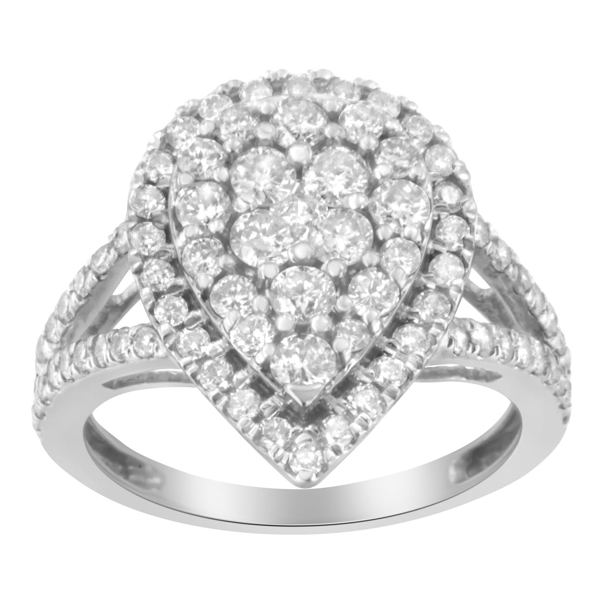 .925 Sterling Silver Diamond Cluster Ring (1 1/2 Cttw, H-I Color, I1-I2 Clarity) - Size 6