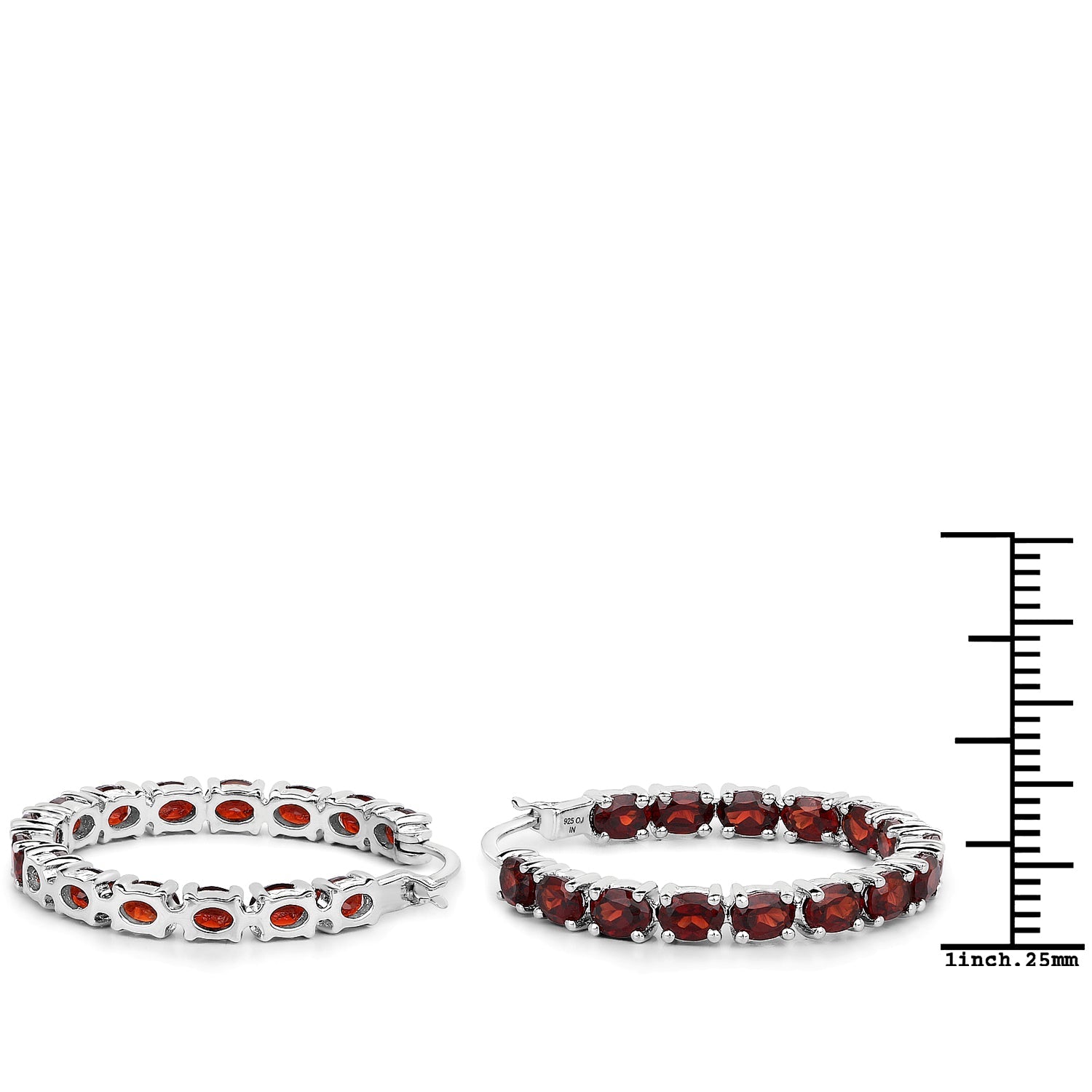 6.00 Carat Genuine Garnet .925 Sterling Silver Earrings