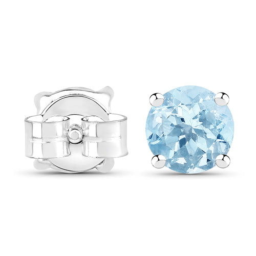 2.10 Carat Genuine Blue Topaz .925 Sterling Silver Earrings