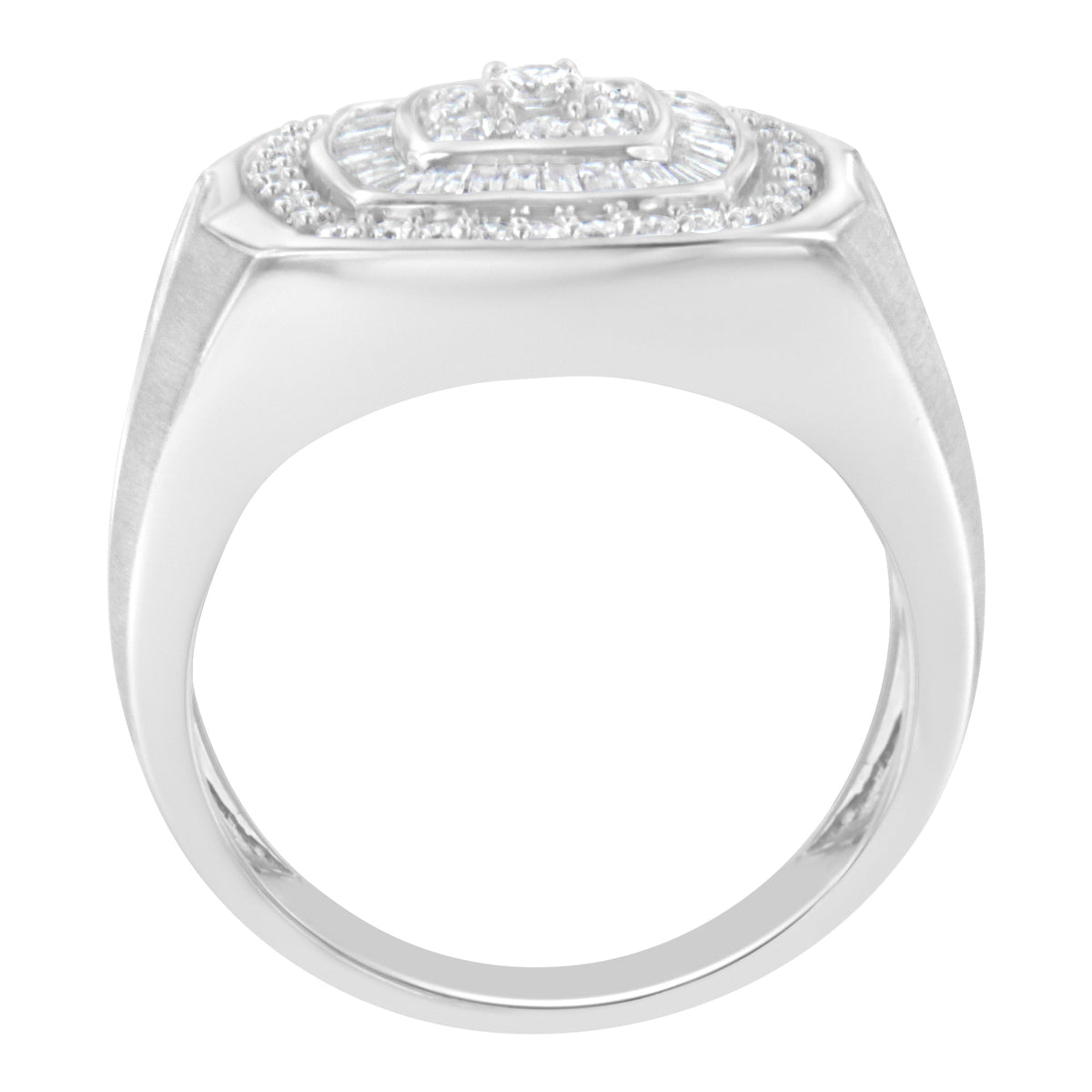 14K White Gold Men's 1 CTTW Diamond Band Ring