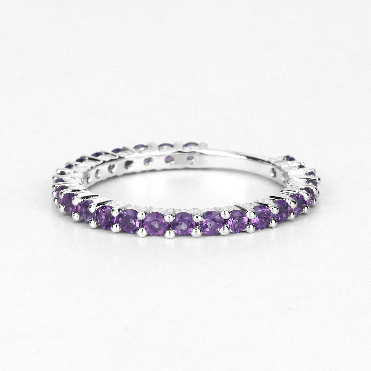 0.78 Carat Genuine Amethyst .925 Sterling Silver Ring