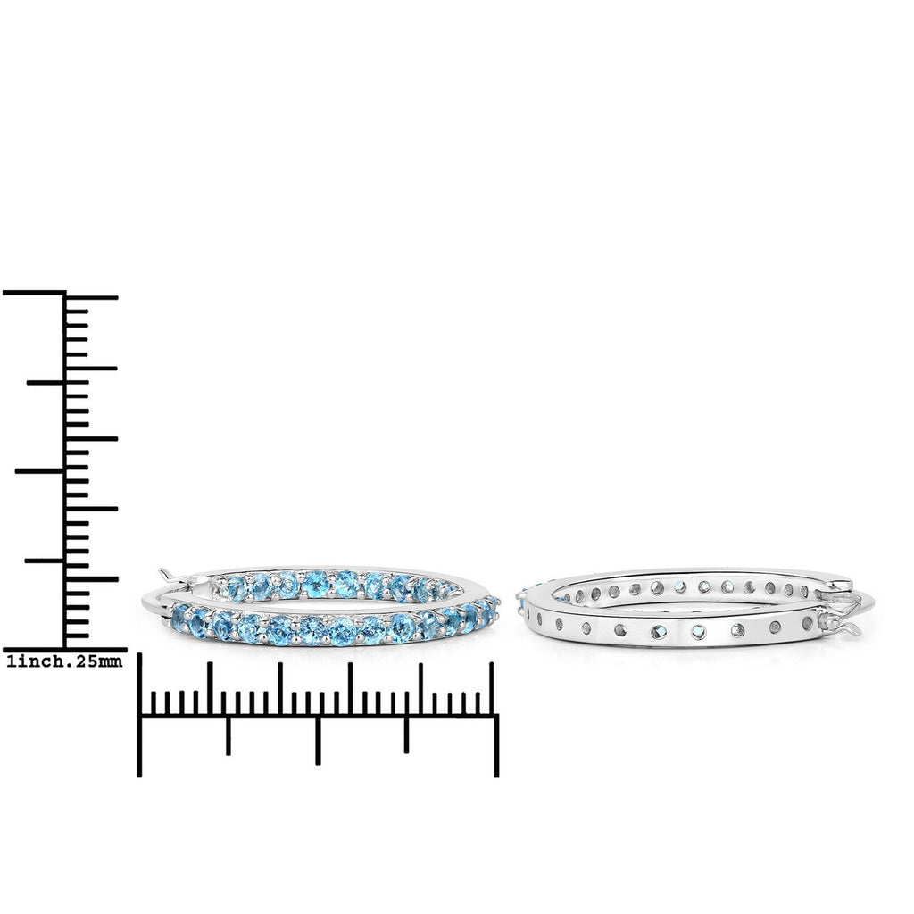 1.73 Carat Genuine Swiss Blue Topaz .925 Sterling Silver Earrings