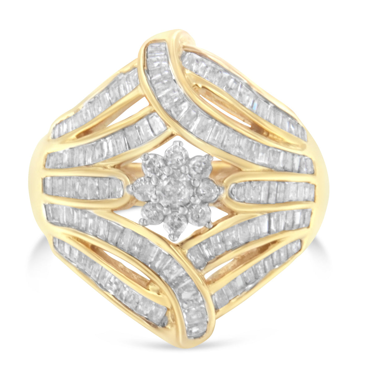 10K Yellow Gold Diamond Ring (1 Cttw, I-J Color, I2-I3 Clarity) - Size 7