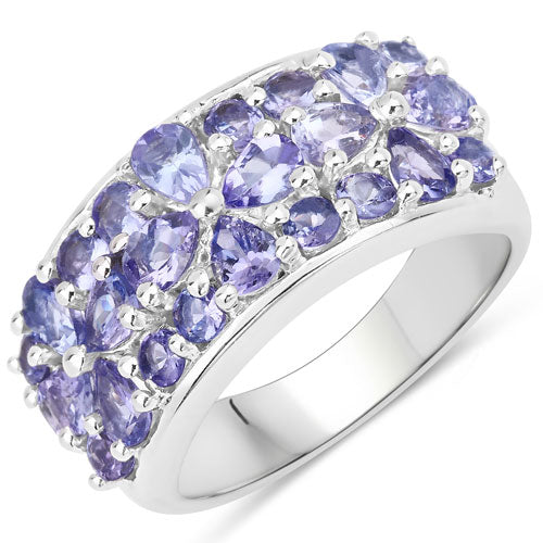 2.52 Carat Genuine Tanzanite .925 Sterling Silver Ring